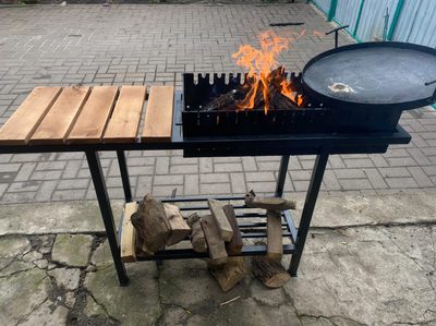 Стаціонарний мангал "Лофт" з робочою зоною   № 32 